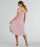 Adorable Factor Chiffon Sweetheart Midi Dress