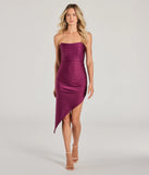 Revamp your 2025 wardrobe with this chic addition, the Sultry Drama Strapless Asymmetric Knit Midi Dress in berry, perfect for elevating your style in the new year.