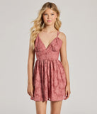 Feel confident and photo-ready in the Feeling Flirtatious Floral Button Skater Dress, a dark denim wash graduation dress perfect for 2025 ceremonies and parties.