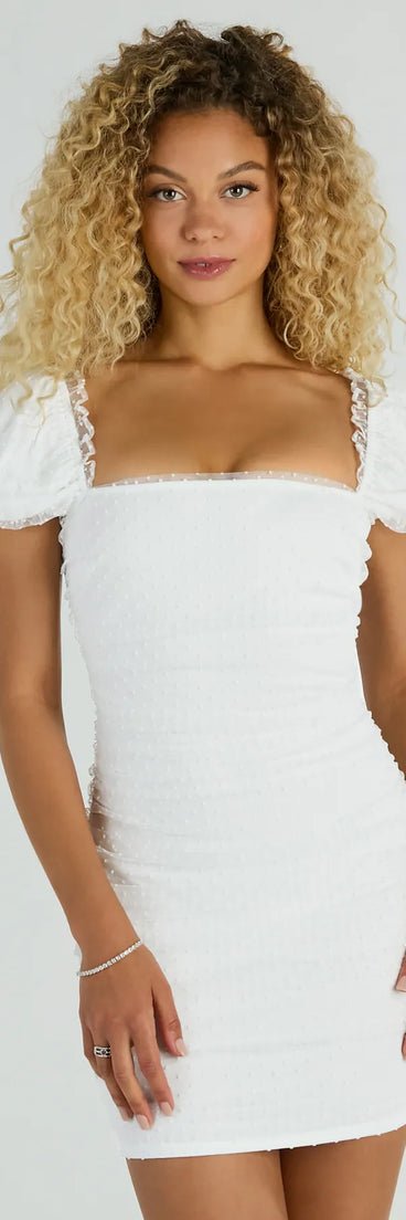 Feel confident and photo-ready in the Delicate Expression Bow Back Chiffon Mini Dress, a white graduation dress perfect for 2025 ceremonies and parties.