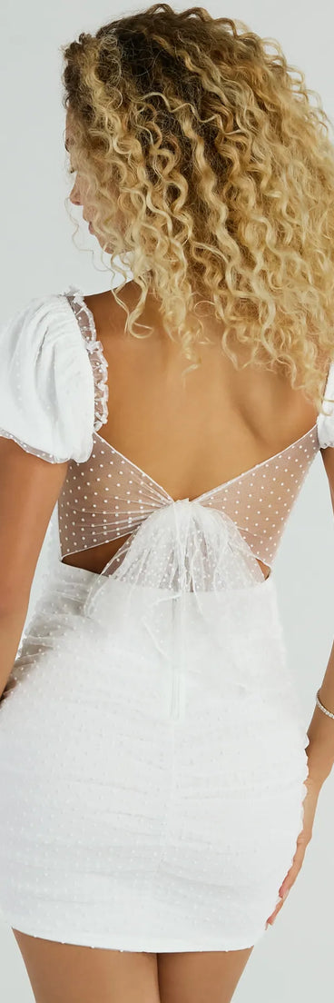 Delicate Expression Bow Back Chiffon Mini Dress