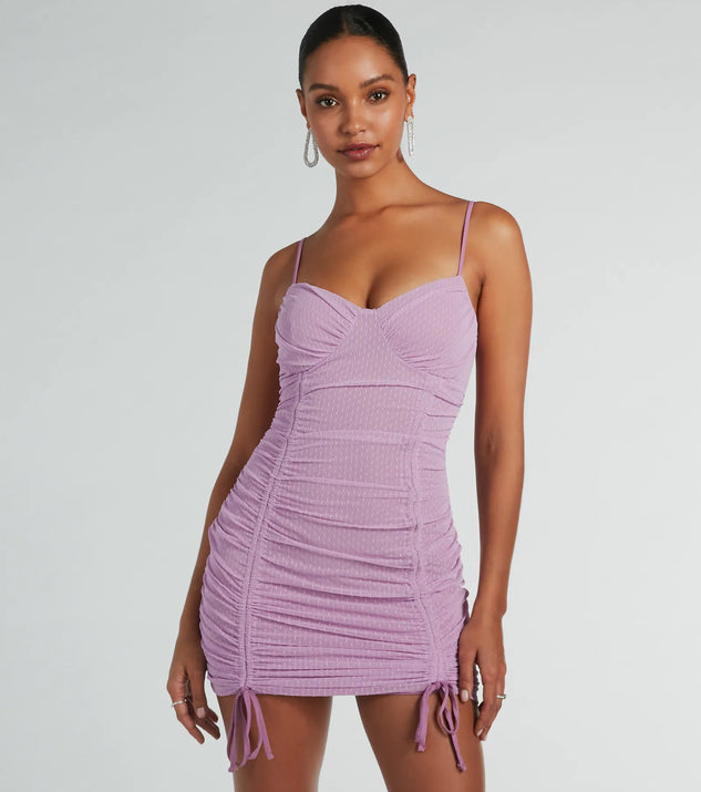 The Much Love Sweetheart Swiss Dot Mesh Mini Dress is a mini dress that will make a statement with its short hemline and on-trend details to have you ready for any event!