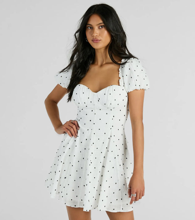 Charmed And Cute Polka Dot Chiffon Skater Dress | Windsor Charmed And Cute Polka Dot Chiffon Skater Dress | Windsor