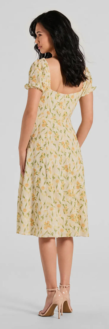 The midi dress length on the When Life Gives You Lemons Sweetheart A-Line Midi Dress provides an elevated silhouette perfect for any party, occasion, or everyday styling.