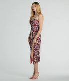 The Chic Illusion Strapless Artsy Printed Midi Dress as your wedding guest dress with a stylish neckline and/or sleeves and elevated details on the back and front will make you the best dressed at any event!
