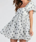 Ever So Charmed Puff Sleeve Floral Babydoll Dress