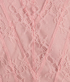 Step into winter chic with the Dreamy Mix Long Sleeve Ruffle Lace A-Line Dress, a pink mini dress featuring an above-the-knee cut ideal for cocktail parties, festive gatherings, or clubwear.
