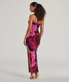 The Grandeur Blooms Strapless Slit Floral Maxi Dress is a stylish black floral dress featuring a fresh seasonal print and flattering design, perfect for garden parties, bridal showers, graduation photoshoots, or everyday spring styling.