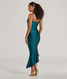The Spotlight Moment V-Neck Surplice Midi Dress in hunter green features a flattering fit and mid-calf hem, redefining effortless midi dresses for any occasion.