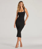 Own every entrance in the Chic Look Square Neck Bodycon Knit Midi Dress, a black party dress perfect for milestone birthdays and grad parties, or dancing through summer nights and unforgettable bachelorette celebrations.