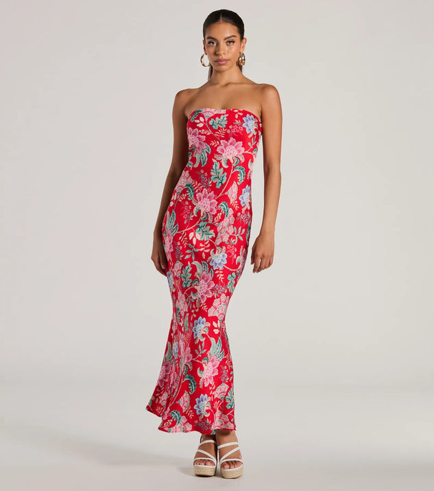 パーティードレス Winnie Strapless Floral Print Dress 05101-3400_1_e8299962-fe86-