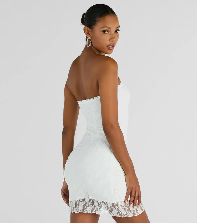 Swoon Over You Strapless Lace Mini Dress | Windsor Swoon Over You Strapless Lace Mini Dress | Windsor