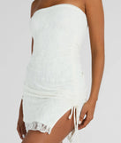 Revamp your 2025 wardrobe with this chic addition, the Swoon Over You Strapless Lace Mini Dress in white, perfect for elevating your style in the new year.