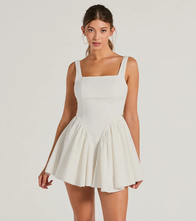 bow back skater dress boohoo Women's Plus Taffeta Bow Back Puff Sleeve Skater Dress in Black | Size: 22