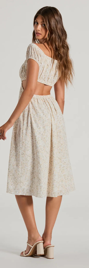 The Watch Me Bloom Off-The-Shoulder Floral Midi Dress is a casual dress for more than special occasions with a fitted or flowy silhouette and accents in the most recent trends!