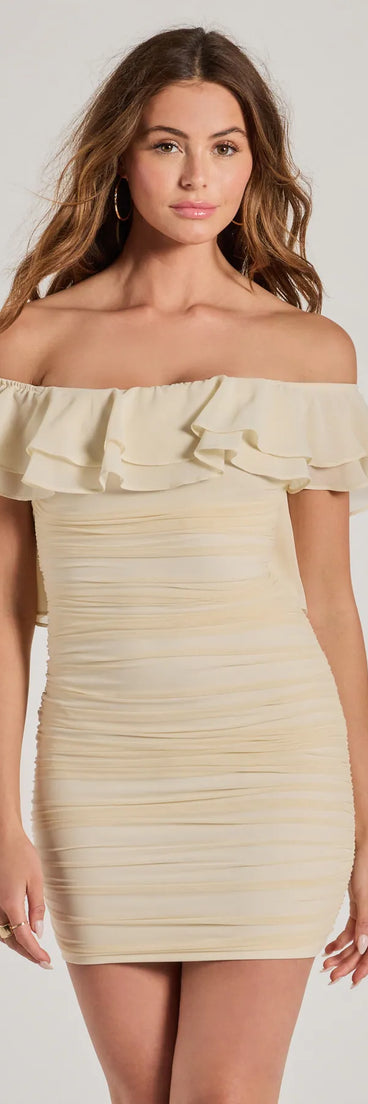 The Inspired Allure Off-The-Shoulder Bodycon Mini Dress is a mini dress that will make a statement with its short hemline and on-trend details to have you ready for any event!