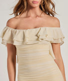 Step into seasonal chic with the Inspired Allure Off-The-Shoulder Bodycon Mini Dress, a ivory mini dress featuring an above-the-knee cut ideal for cocktail parties, festive gatherings, or clubwear.