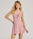 Make a bold statement in the Gorgeous Than Ever A-Line Crepe Mini Dress in pink, the perfect spring dress for weddings, cocktail hours, nights out, and/or seasonal celebrations.