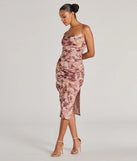 Celebrate the special day in the Floral Energy Lace-Up Bodycon Slit Midi Dress, a natural country wedding guest dress with soft, romantic details that blend charm and sophistication.