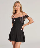 The Treasured Poise Cold-Shoulder Bow A-Line Mini Dress is a mini dress that will make a statement with its short hemline and on-trend details to have you ready for any event!
