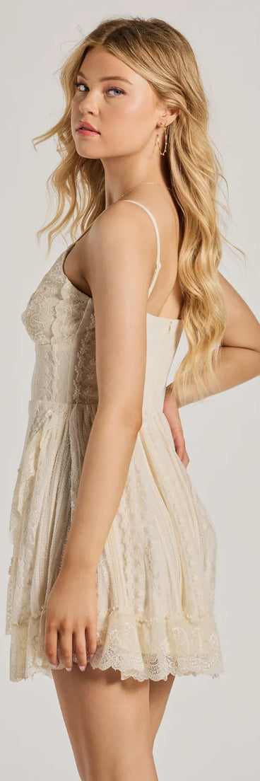 The Love Of Details V-Neck Lace-Up Skater Dress is a casual dress for more than special occasions with a fitted or flowy silhouette and accents in the most recent trends!