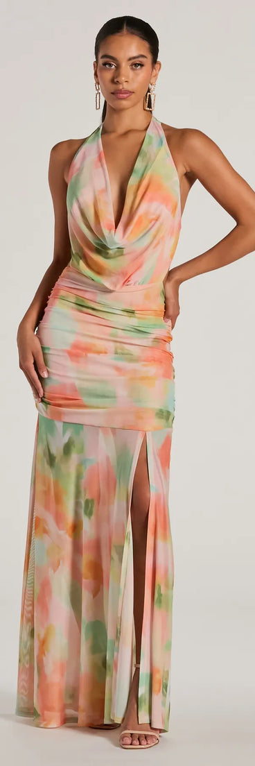The Bohemain Charm Halter Open Back Tie Dye Maxi Dress is a casual dress for more than special occasions with a fitted or flowy silhouette and accents in the most recent trends!