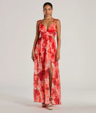 Vacay Attitude V-Neck Floral Tropical Maxi Dress