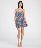 Sun And Blooms Floral Chiffon Skater Dress