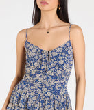 Sun And Blooms Floral Chiffon Skater Dress