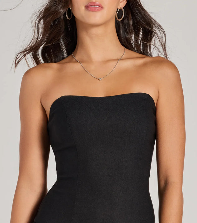 Lovely Arrival Strapless Ruffled Skater Dress Lovely Arrival Strapless Ruffled Skater Dress