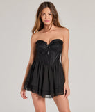 The Dream Date Strapless Lace Corset Skater Dress is a mini dress that will make a statement with its short hemline and on-trend details to have you ready for any event!