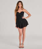 Make a bold statement in the Dream Date Strapless Lace Corset Skater Dress in black, the perfect spring dress for weddings, cocktail hours, nights out, and/or seasonal celebrations.