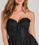 Revamp your 2025 wardrobe with this chic addition, the Dream Date Strapless Lace Corset Skater Dress in black, perfect for elevating your style in the new year.