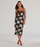With its mid-calf hem and popular flattering fit, the Elevated Vibe Foiled Floral Mesh Midi Dress in black nails the balance of trend and ease, redefining go-to midi dresses for any occasion.