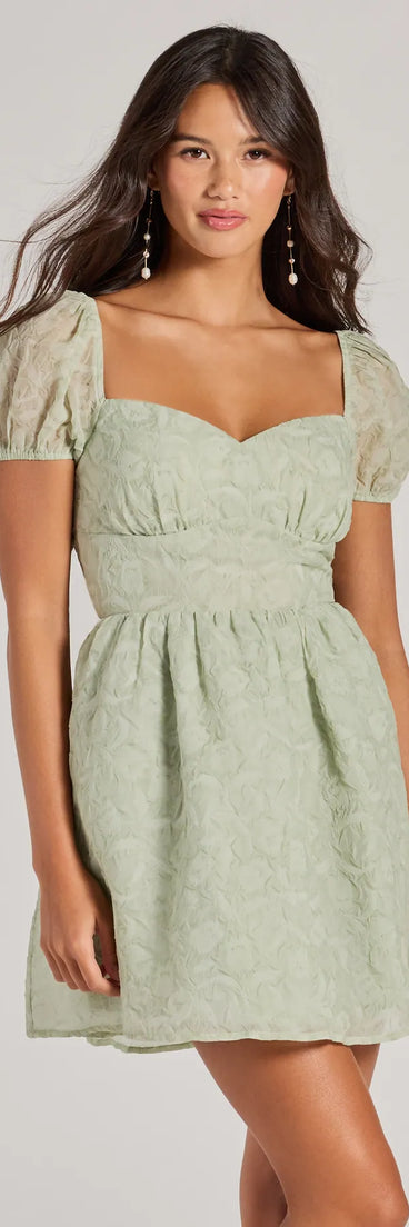 Flawless Flirty Puff Sleeve Tie Back Skater Dress | Windsor Flawless Flirty Puff Sleeve Tie Back Skater Dress | Windsor