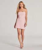 Cutest Style Sequin Bow Strapless Lace-Up Mini Dress | Windsor