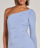 Revamp your 2025 wardrobe with this chic addition, the Sparkly Night One-Shoulder Glitter Mini Dress in blue, perfect for elevating your style in the new year.