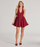 Revamp your 2025 wardrobe with this chic addition, the Cutest Vibe Halter Drop Waist Skater Dress in wine, perfect for elevating your style in the new year.