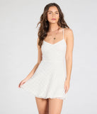 Feel confident and photo-ready in the Laced In Chic Lace-Up Skater Dress, a natural graduation dress perfect for 2025 ceremonies and parties.