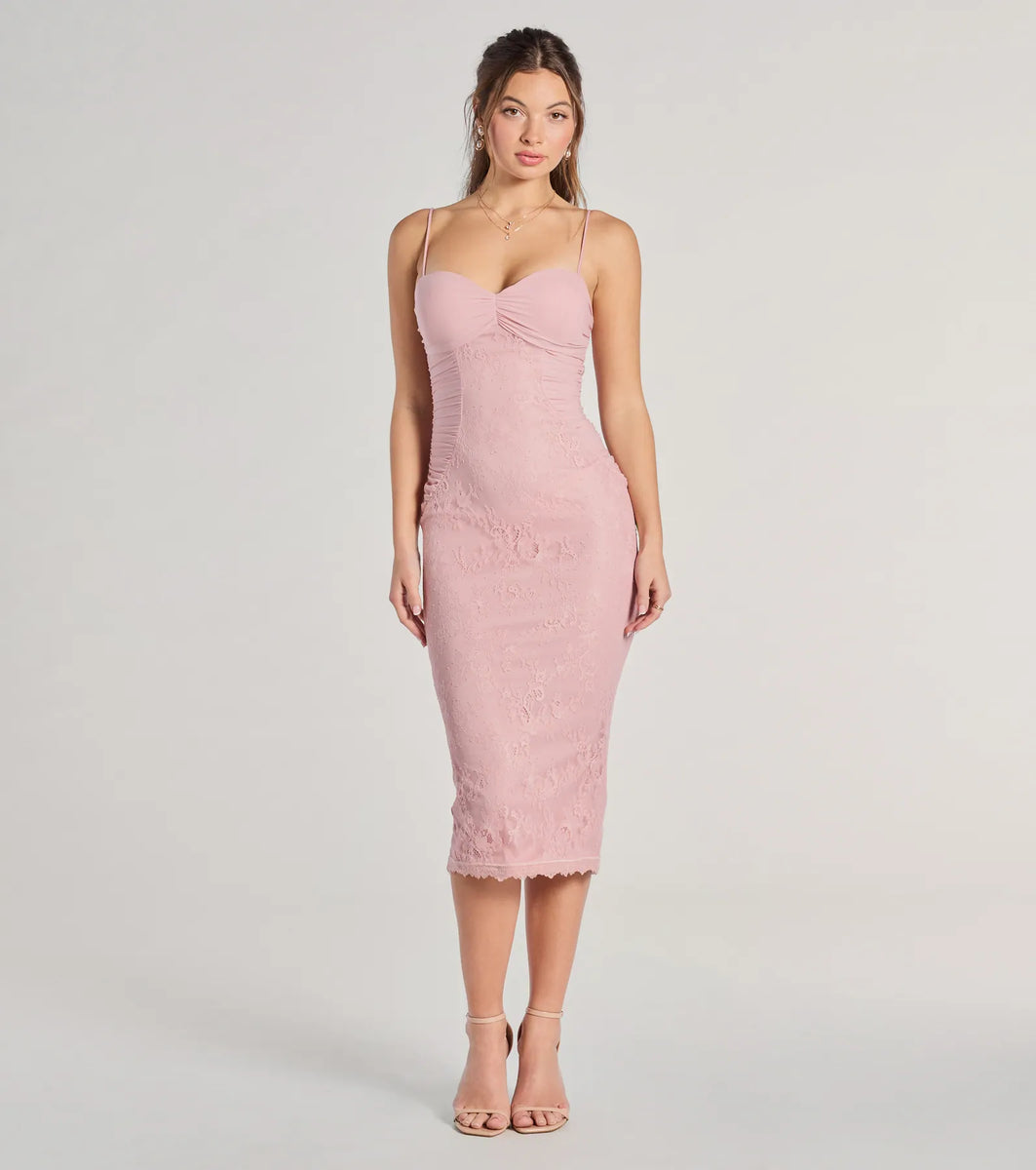 In For Romance Lace Mesh Bodycon Midi Dress | Windsor In For Romance Lace Mesh Bodycon Midi Dress | Windsor