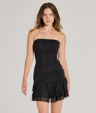 Step into winter chic with the Trendy-Glam Rhinestone Mesh Drop Waist Mini Dress, a black mini dress featuring an above-the-knee cut ideal for cocktail parties, festive gatherings, or clubwear.
