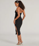 Own every entrance in the Classic Glam Glitter Knit High Slit Midi Dress, a black party dress perfect for milestone birthdays and grad parties, or dancing through summer nights and unforgettable bachelorette celebrations.