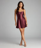 Style your seasonal looks with the Twinkle Season Glitter Satin Skater Dress, a trend-right, wine fall dress designed for any plan on your calendar with new and unqiue details.