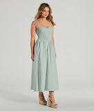 The Picture Perfect V-Neck Smocked A-Line Midi Dress is a casual dress for more than special occasions with a fitted or flowy silhouette and accents in the most recent trends!