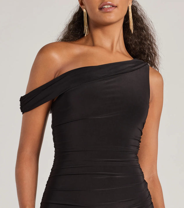 Can t Deny It One Shoulder Bodycon Midi Dress Windsor