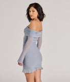 Revamp your 2025 wardrobe with this chic addition, the Forever Yours Off-The-Shoulder Bodycon Mini Dress in gray, perfect for elevating your style in the new year.