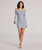 Revamp your 2025 wardrobe with this chic addition, the Forever Yours Off-The-Shoulder Bodycon Mini Dress in gray, perfect for elevating your style in the new year.