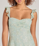 Own every entrance in the Enchanting Impression Butterfly Lace-Up Skater Dress, a sage green party dress perfect for milestone birthdays and grad parties, or dancing through summer nights and unforgettable bachelorette celebrations.