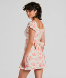 The Sure To Adore Puff Sleeve A-Line Short Floral Dress is a stylish ivory floral dress featuring a fresh seasonal print and flattering design, perfect for garden parties, bridal showers, Valentine's Day celebrations, or everyday spring styling.
