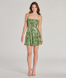 The Sparkling Beauty Lace-Up Floral Sequin Skater Dress is a dazzling sage sequin dress, perfect for making a bold entrance at any event, from cocktail parties to formal celebrations.